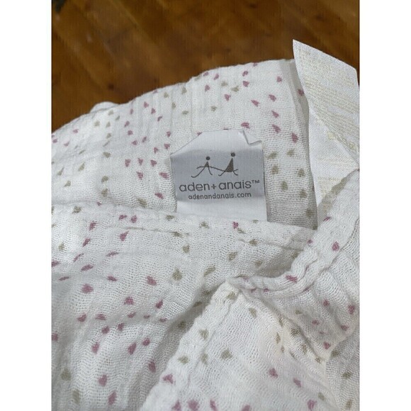 Aden + Anais Unisex Baby POLKA DOT PINK Hearts Cotton Muslin Swaddle Blanket - Picture 2 of 5
